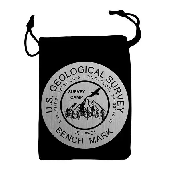 A black bag with a patch of the u. S. Geological survey