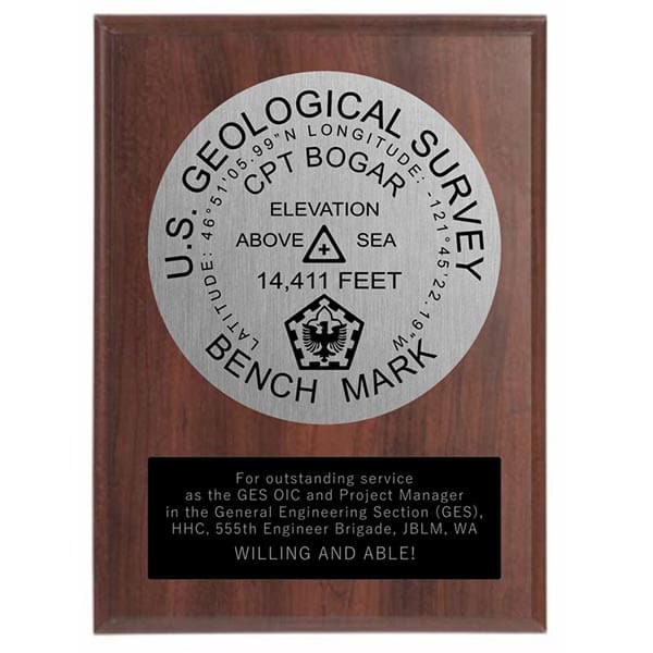 A plaque with the usgs logo on it.