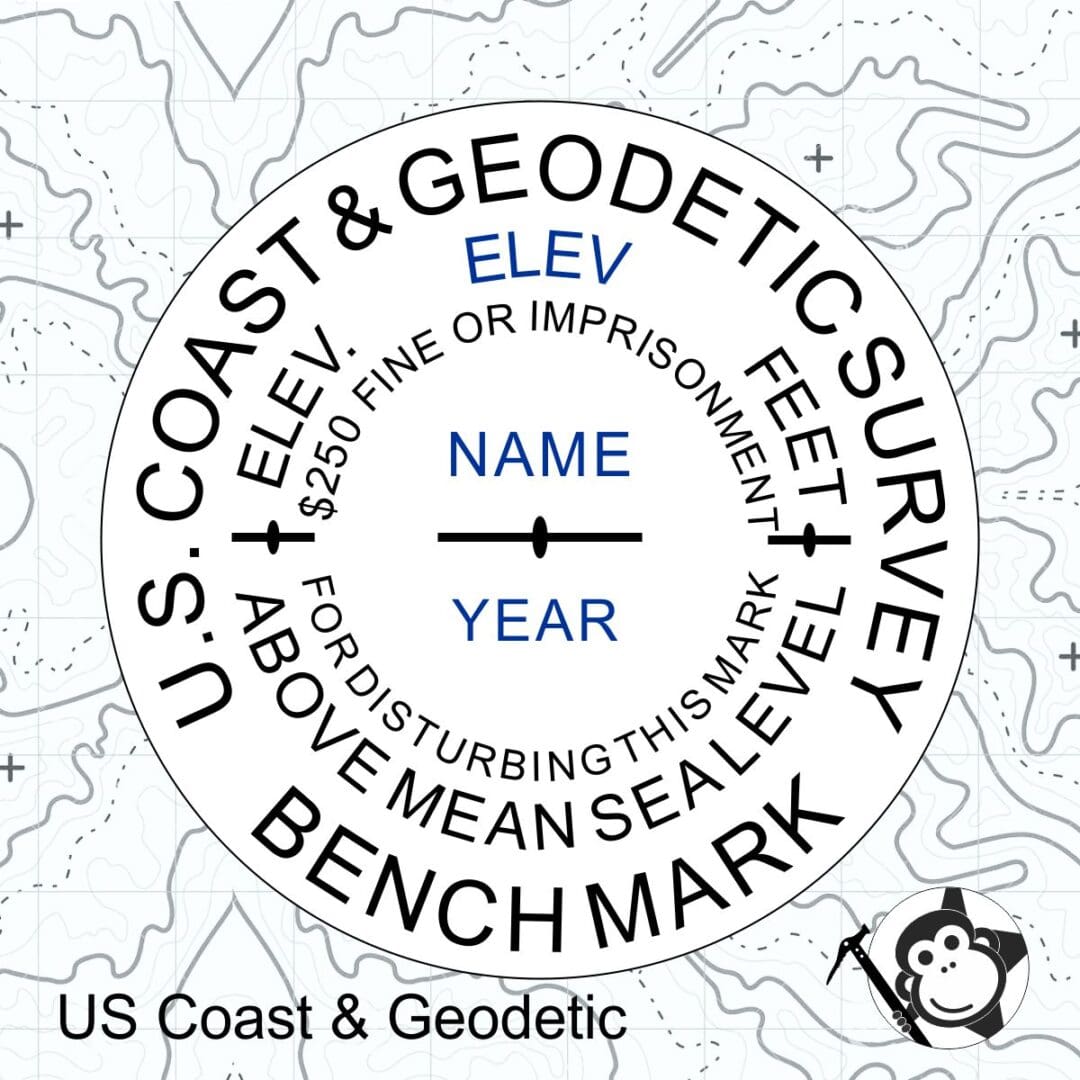 A picture of the us coast and geodetic survey benchmark.