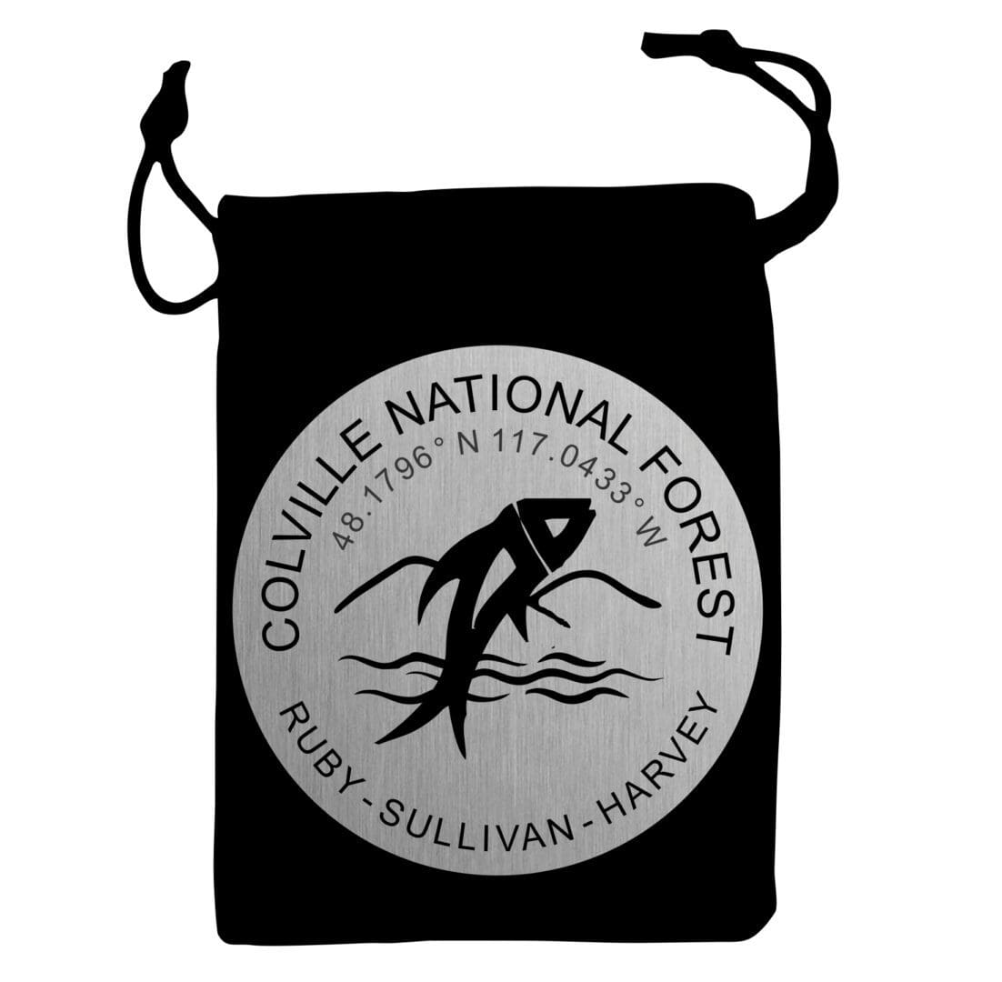 Colville National Forest logo and illustration